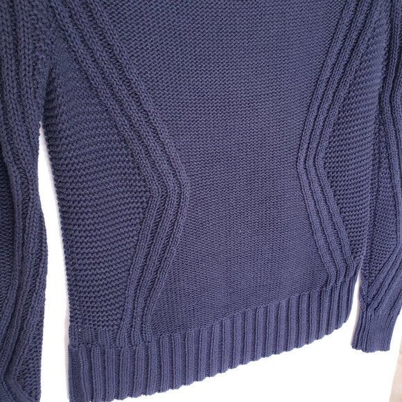 Amazon Essentials Blue Cable Knit Crew Neck Pattern LONG Sleeve Sweater Size XS - Picture 13 of 13